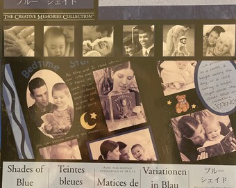 Creative Memories Shades of Blue Paper: 10"x12" Photo Mounting - 4 solid (8 sheets) - 2 patterned (4 sheets) - F3