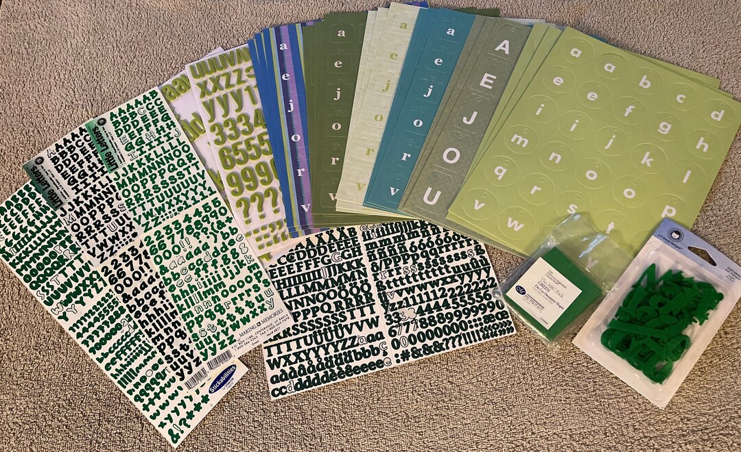 Green Letter Scrapbook Pieces: Punch Out Alphabet & Die Cuts - 1,738 ...
