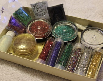 Glitter Set: 16 Pkgs Barbara Trombley Art Glittering System, Magic Scraps - F2