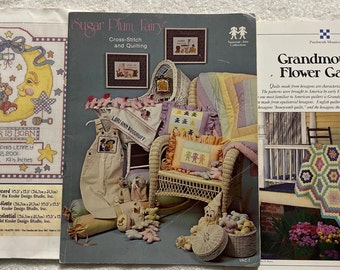 Cross Stitch & Quilting Patterns: A Star is Born, Sugar Plum Fairy, Grandmother's Flower Garden - F3