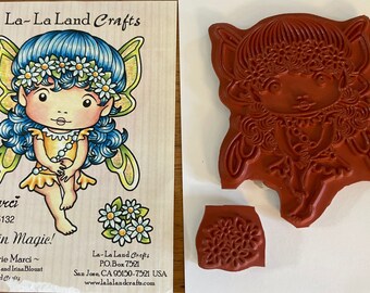 Daisy Fairy Marci Rubber Stamp - La-La Land Crafts - F2