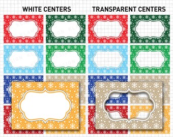 Digital Frames: "CHRISTMAS DIGITAL Frames" Christmas Labels Clipart, Christmas Frame Clipart, Christmas Tags, Christmas Season Clipart