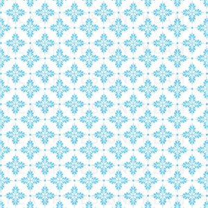 May include: A seamless pattern featuring a repeating design of blue stylized floral crosses on a white background.