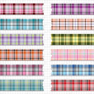 Washi Tape Clipart: &quot;Plaid Washi Tape Clipart&quot; Washi Scrapbook, Digital Washi Tape, Plaid Patterns, Tag Scrapbook, Digital Tape Clipart