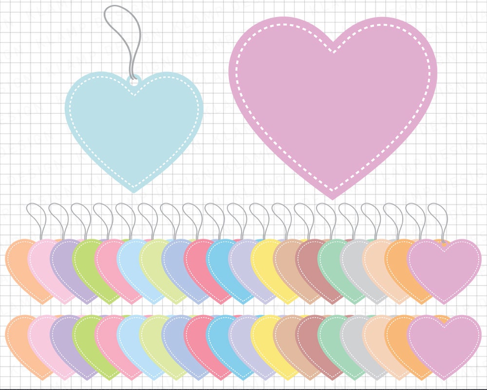 Heart Clipart: digital Heart Clipart Valentine Heart Clipart, Heart Labels, Red  Hearts Clip Art, Love Clipart, Heart Graphics 