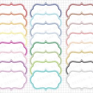 48 Frame Clipart: &quot;Digital Frame Clipart&quot; for Scrapbooking, Clipart Frames, Frame Tags, Label Clipart, Digital Borders