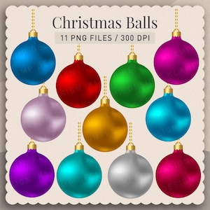 Christmas Balls Clipart, Christmas clipart Commercial Use, Holiday Clipart Christmas, Ornaments Christmas, Christmas Download, Scrapbook
