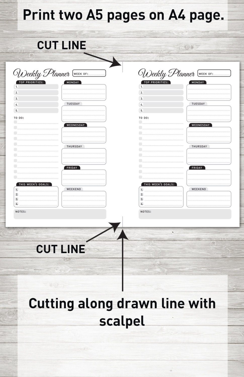 Weekly Planner Printable: weekly Organizer Weekly - Etsy