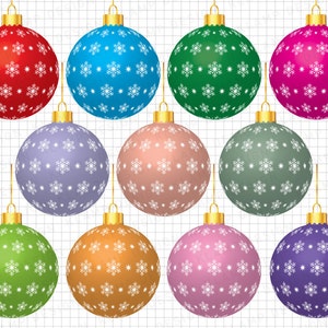 Christmas Clipart: &quot;Christmas Balls Clipart&quot; Commercial Use Holiday Clipart Christmas, Christmas Ornaments, Christmas Download, Scrapbooking
