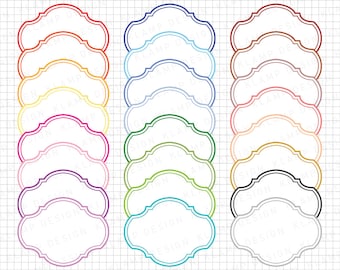 Clipart cornice digitale: "Telaio Clipart" per Scrapbooking, cornici Clipart, telaio tag, etichetta fotogrammi stampabili Clipart, frontiere digitali,