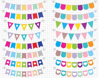 Ammer Clipart: "BUNTING BANNER Clipart" Banner Flagge Cliparts, Banner Clipart, Partei Bunting, Partei Banner, Urlaub Ammer