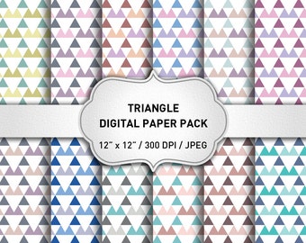 Geometric Digital Paper: "Triangle Digital Paper Pack" Triangles Paper, Triangles Backgrounds, Triangle Geometric, Scrapbooking Paper