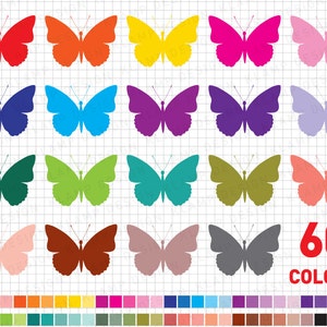 Butterfly Clipart: "Rainbow Butterfly Clipart" Butterfly Silhouette Clipart, Butterflies Clip Art, Card Making Butterflies