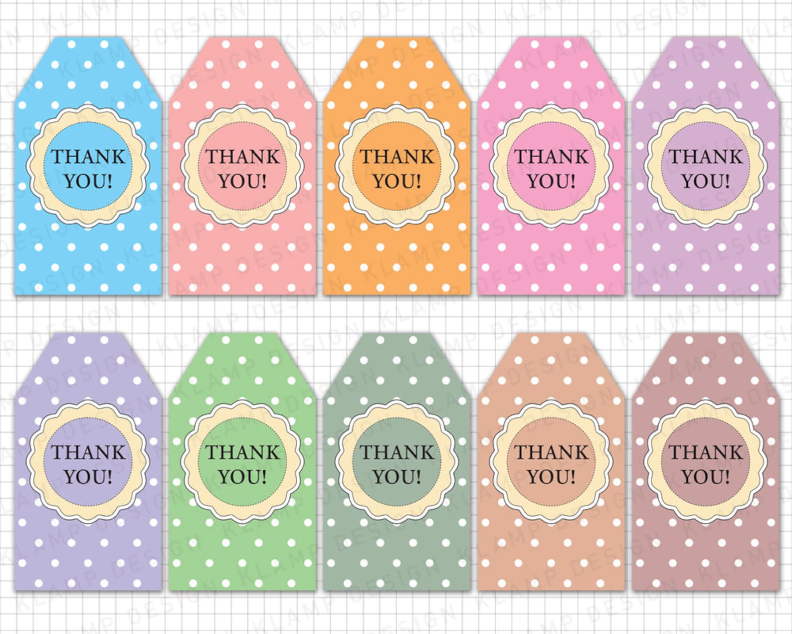 Printable Thank You Tags Thank You Printable Tags Etsy