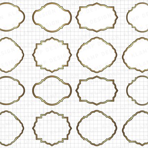 Puede incluir: Conjunto de 16 marcos decorativos dorados con dise&ntilde;os ornamentados. Los marcos son perfectos para agregar un toque de elegancia a cualquier proyecto.