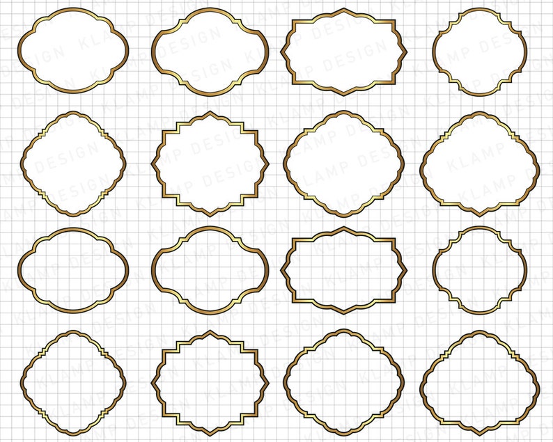 Puede incluir: Conjunto de 16 marcos decorativos dorados con dise&ntilde;os ornamentados. Los marcos son perfectos para agregar un toque de elegancia a cualquier proyecto.