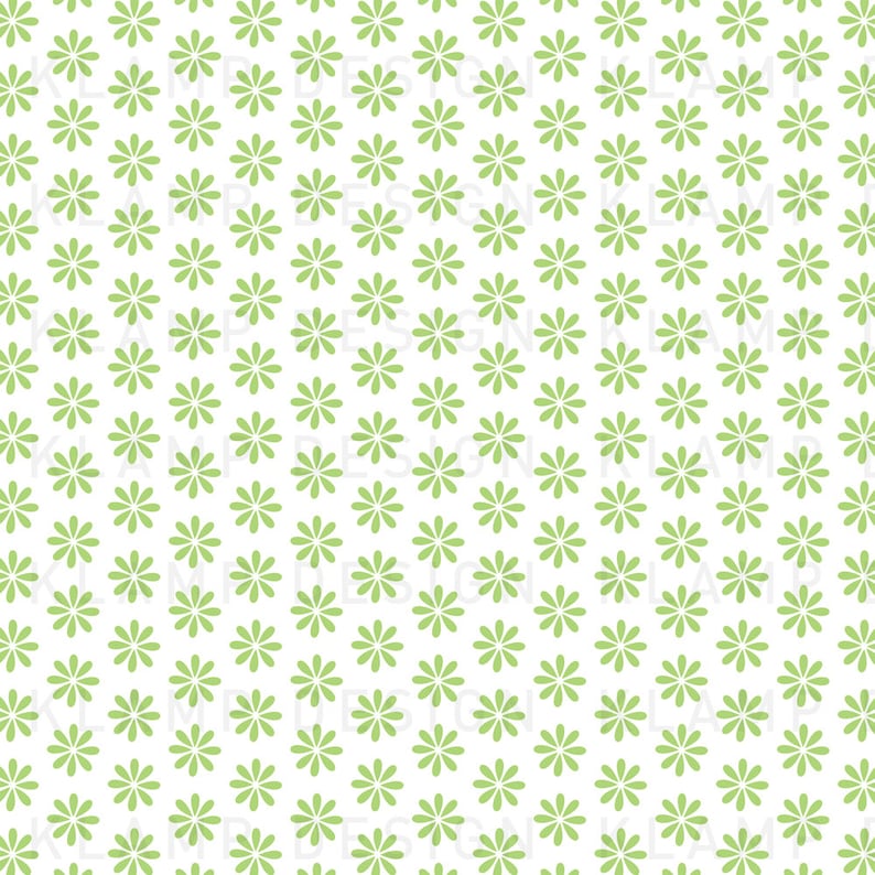 May include: A seamless pattern of small, light green flowers on a white background.