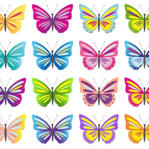 Butterfly Clip Art, Digital Butterflies Clipart, Colorful Butterflies Clipart, Scrapbook Butterfly, Colorful Butterfly, Butterfly Printable