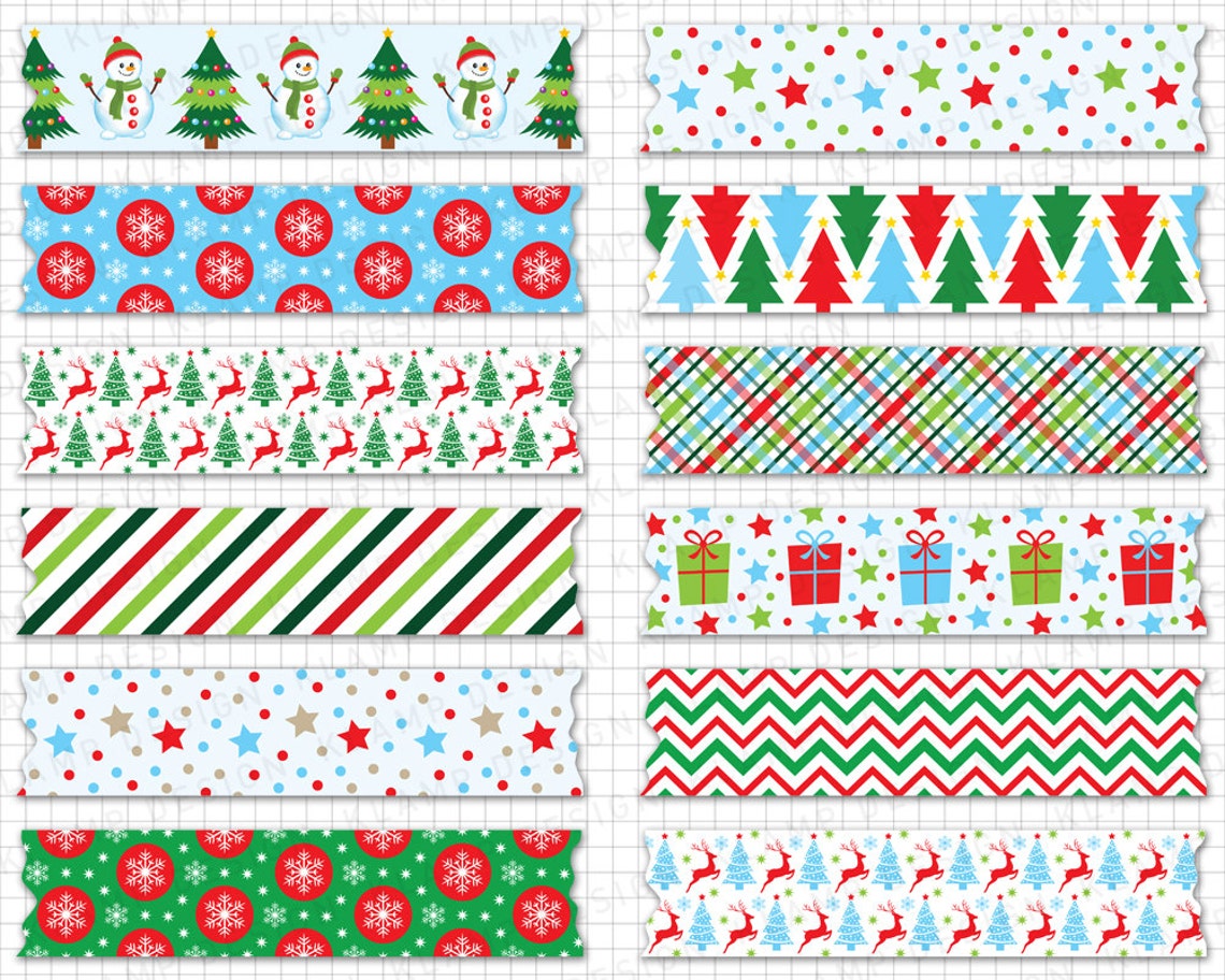Digital Washi Tape: "digital Christmas Washi Tape" Christmas Clipart ...