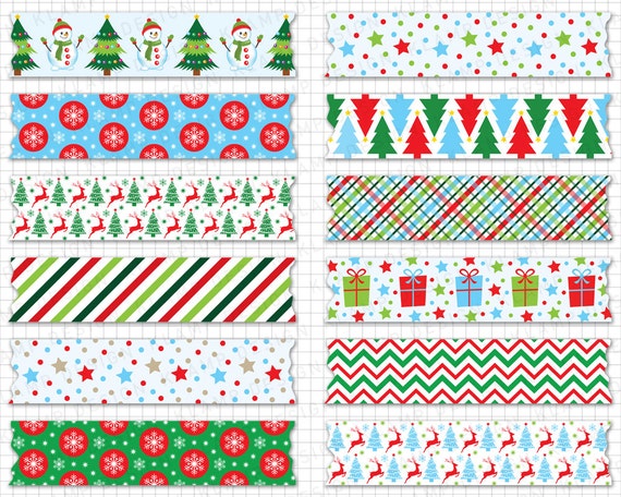 Digital Washi Tape: Digital Christmas Washi Tape Christmas Clipart, Washi  Tape Clipart, Holiday Clipart, Christmas Graphics