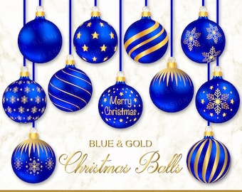 青と金のクリスマスボールのクリップアート、クリスマスの飾り、クリスマスの飾り、休日のクリップアート、クリスマスのクリップアート
