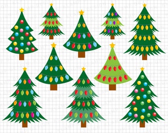 Christmas Clipart: "Christmas Tree Clipart" Christmas Digital Clipart, Christmas Ornament, Clipart Christmas, Printable Christmas