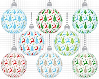 Clipart de Navidad: "Christmas Balls Clipart" Navidad Clipart Navidad, adornos de Navidad, Navidad Descargar, Navidad Scrapbook