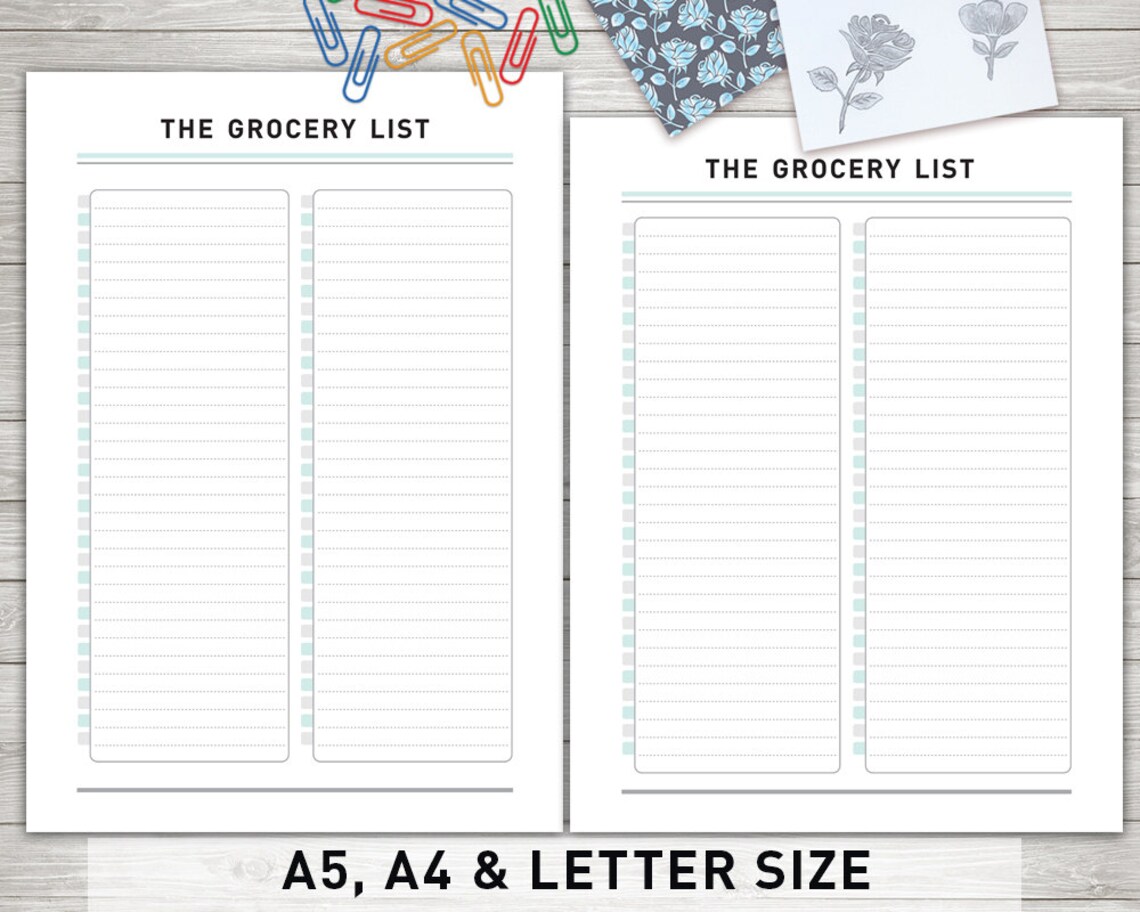 Grocery List Printable: "grocery LIST Organizer" Grocery Planner ...