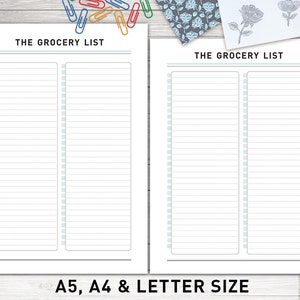 Grocery List Printable: "grocery LIST Organizer" Grocery Planner ...