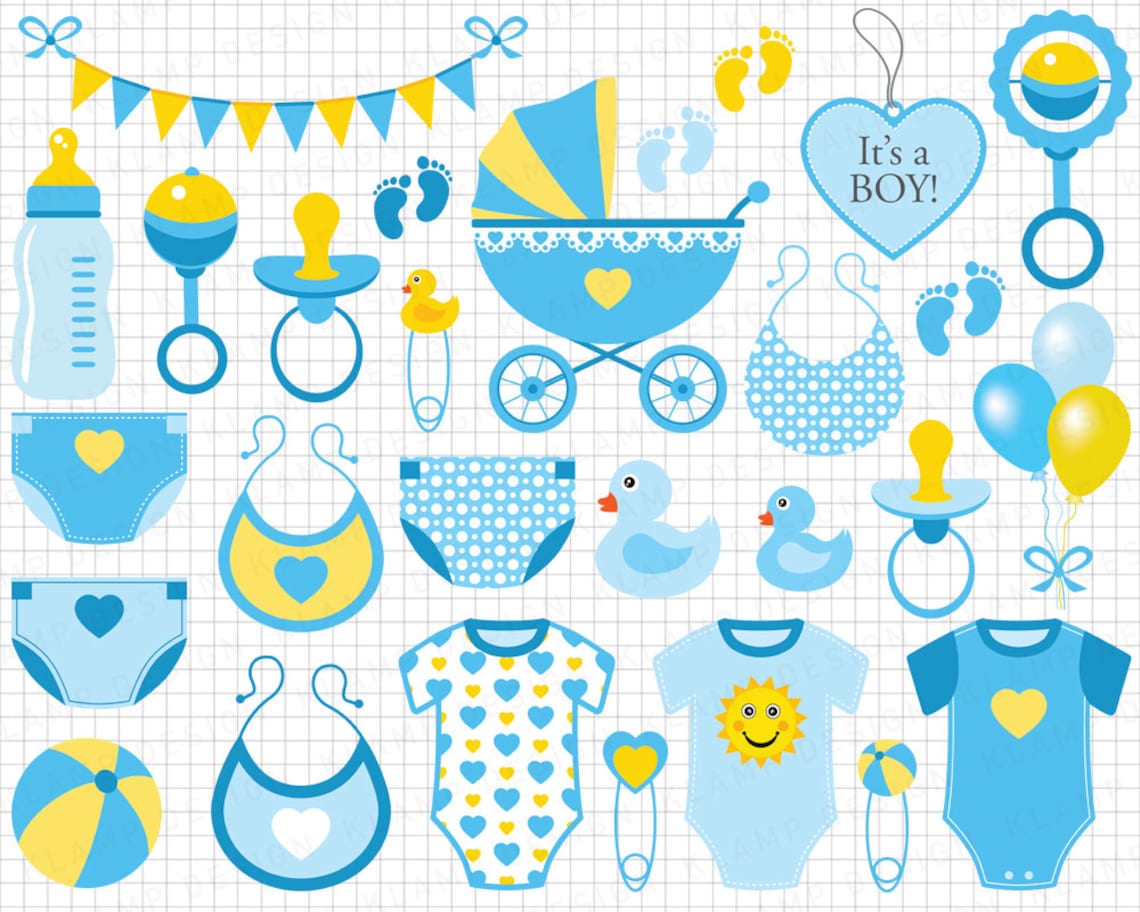 Baby Boy Clipart: blue Baby Boy Clip Art Scrapbook Invitation Baby