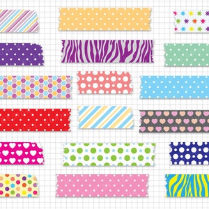 Digital Washi Tape, Washi Tape Clipart, Digital Scrapbook Kit, Scrapbook Elements, Washi Scrapbook, Clip Art, Instant Download
