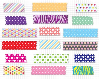 Digital Washi Tape, Washi Tape Clipart, Digital Scrapbook Kit, Scrapbook Elements, Washi Scrapbook, Clip Art, Instant Download