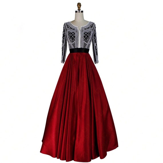 red maxi ball dress