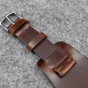 Horween Chromexcel Brown Unlined Leather Bund Watch Strap image 3