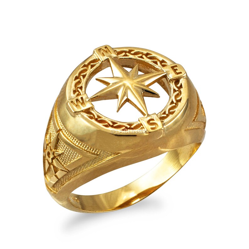 Кольцо компаса. Перстень компас. yellow gold кольцо.