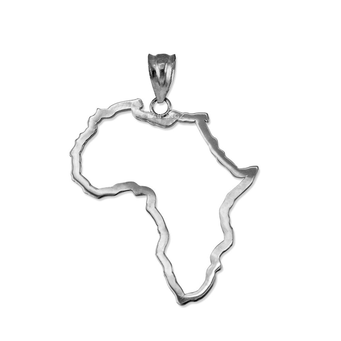 Sterling Silver Africa Continent Map Pendant Necklace Etsy