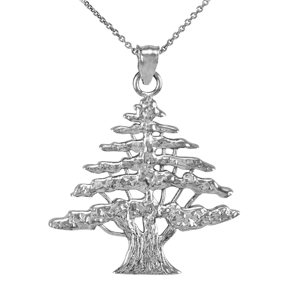 Gold Cedar Tree of Lebanon Pendant Necklace 10k 14k yellow Etsy