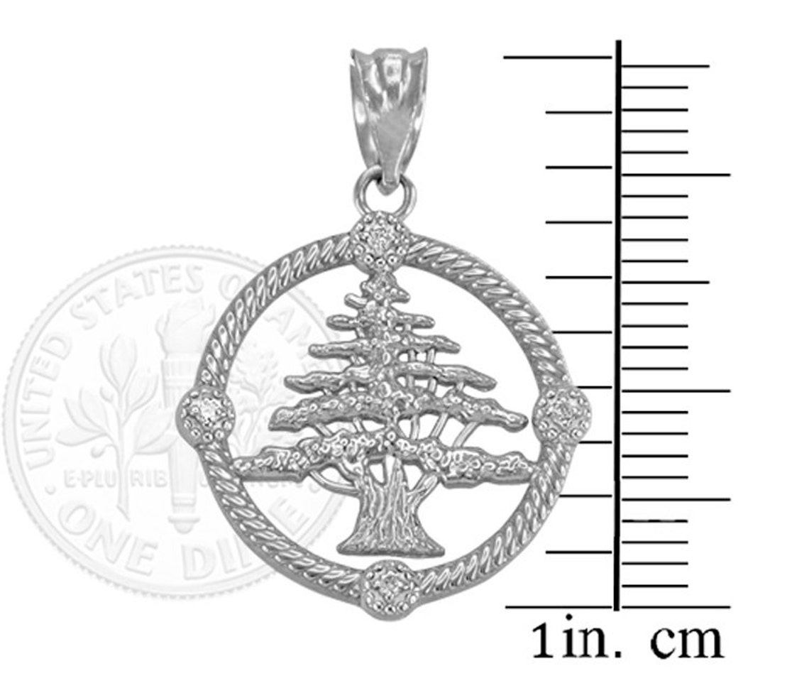 Gold Cedar Tree of Lebanon Diamond Pendant Necklace 10k 14k Etsy