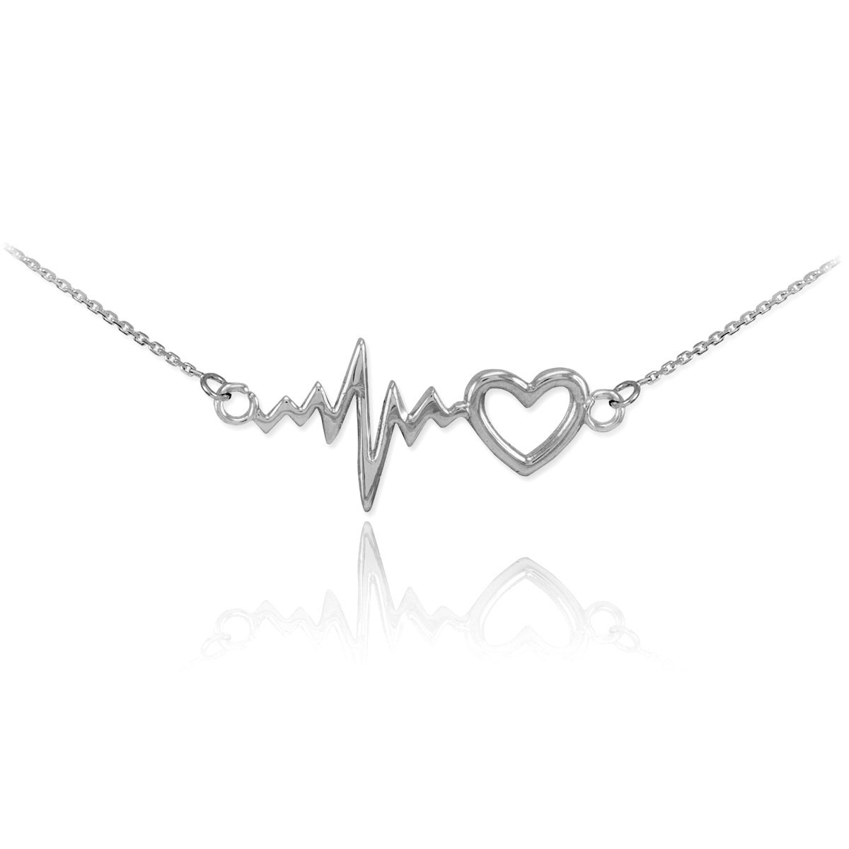 silver heartbeat necklace