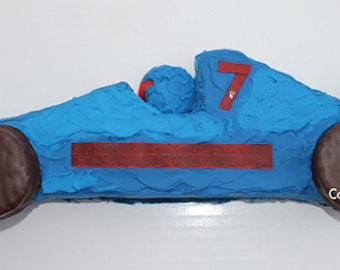 Modèle imprimable de gâteau découpé de voiture de course pour créer un gâteau en forme / gâteau découpé - gâteau d'anniversaire, gâteau de course, voiture Indy, hayon de piste