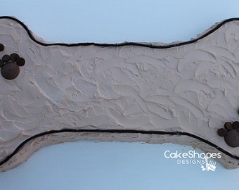 Modèle imprimable de gâteau découpé en os de chien pour créer un gâteau en forme d'os de chien/un gâteau découpé - pour l'anniversaire d'un chien, un nouveau chien, une fête pour un chiot, l'adoption d'un animal de compagnie