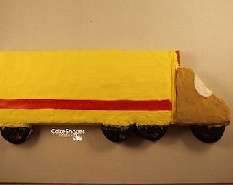 Modèle imprimable de gâteau découpé en camion pour créer un gâteau en forme / gâteau découpé - camion de déménagement, camion d'expédition, déménagement, fête d'anniversaire de garçon
