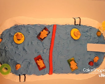 Printable Pool Cut-up Cake Pattern to create a pool shaped cake / cut up cake - swim party, pool party, water aerobics, swim team, swimmer