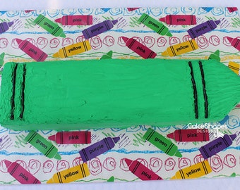 Modèle de gâteau découpé aux crayons de couleur pour créer un gâteau en forme de crayon / gâteau découpé - remise des diplômes de la maternelle, fête de coloriage, gâteau des enseignants