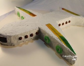 Modèle imprimable de gâteau découpé en avion pour créer un gâteau en forme d'avion / gâteau découpé - anniversaire d'enfants, retraite de pilote, agent de bord