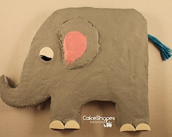 Motif de gâteau découpé éléphant imprimable pour créer un gâteau en forme d'éléphant / gâteau découpé - safari, jungle, zoo ou fête de cirque ; douche de bébé