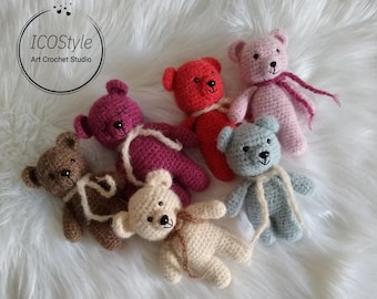 Crochet Teddy Bear: Alpaca Silk Plush, Personalized Stuffed Animal