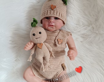 Costume d’Halloween pour bébé fait à la main/tenue de bébé au crochet pour nouveau-né| Crochet accessoire photo pour nouveau-né| Séance photo de printemps