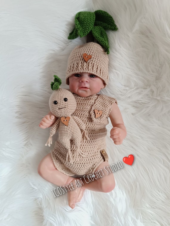 Disfraz de Halloween para bebe hecho a mano traje de crochet para bebe recien nacido accesorio fotografico de crochet para recien nacido sesion fotografica de primavera Etsy Espana