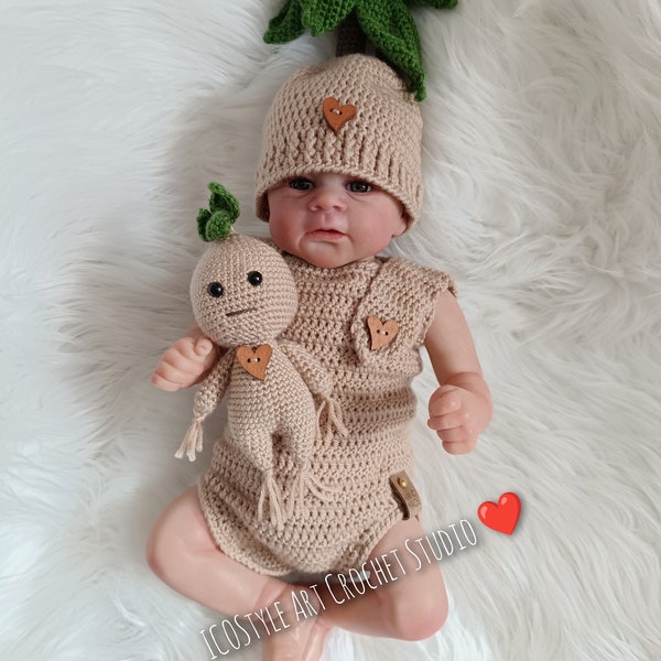 HANDMADE Baby Halloween costume/Newborn Crochet Baby Outfit|Crochet Newborn Photo Prop|Spring Photo Shoot
